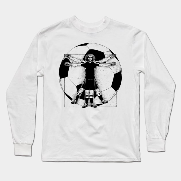 Vitruvian Soccer Player Long Sleeve T-Shirt by KAMonkey